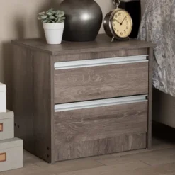 Gallia Modern And Contemporary Oak Finished 2 Drawer Nightstand Brown - Baxton Studio 13 Gallia Modern And Contemporary Oak Finished 2 Drawer Nightstand Brown - Baxton Studio -DreamNest Store GUEST 11e14f4b 794c 42a2 bfae 5e0634b7481a