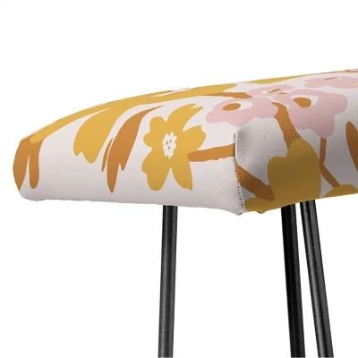 ThirtyOne Illustrations Wildflowers In Turmeric Bench Yellow - Deny Designs 2 ThirtyOne Illustrations Wildflowers In Turmeric Bench Yellow - Deny Designs - Image 2