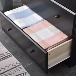 Better Home Products Isabela Solid Pine Wood 4 Drawer Chest Dresser In Black -DreamNest Store GUEST 124c35d7 053f 4100 8c20 06a6f12d1c03