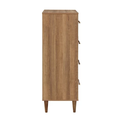 Esigne Mid-Century 4 Drawer Chest Light Oak - HOMES: Inside + Out 5 Esigne Mid-Century 4 Drawer Chest Light Oak - HOMES: Inside + Out - Image 5