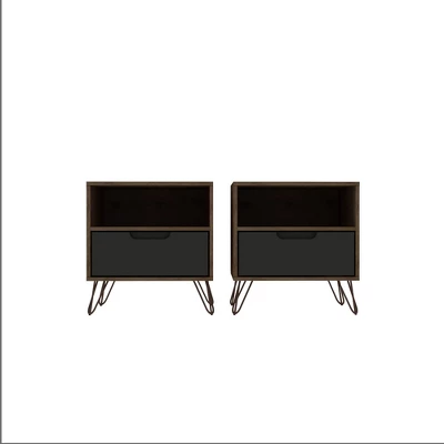 Set Of 2 Rockefeller 1 Drawer Nightstands - Manhattan Comfort 13 Set Of 2 Rockefeller 1 Drawer Nightstands - Manhattan Comfort - Image 13