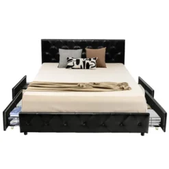 Costway Upholstered Platform Bed W/ 4 Drawers PU Leather Button Tufted Headboard 19 Costway Upholstered Platform Bed W/ 4 Drawers PU Leather Button Tufted Headboard -DreamNest Store GUEST 13ab51bc ab78 4b3d b5f7 67d76e1cb23e