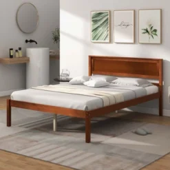 Costway Full/Queen/Twin Size Wooden Platform Bed Frame With Headboard Mattress Foundation Walnut -DreamNest Store GUEST 13e931ca 8284 499d a9a0 564a1ab70d5f