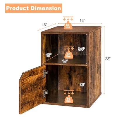 Costway Set Of 2 Nightstands Side End Table Storage Cabinet Shelf Living Room Brown 1 Costway Set Of 2 Nightstands Side End Table Storage Cabinet Shelf Living Room Brown