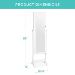 Best Choice Products 6-Tier Standing Mirror Lockable Storage Organizer Cabinet Armoire W/ Velvet Interior -DreamNest Store GUEST 14664064 cf84 4884 b8ba 2d65a169dd53