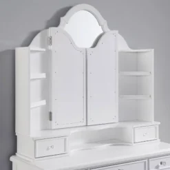 3pc Anza Multi Storage Vanity Set With Tri Fold Mirror And Stool White - HOMES: Inside + Out -DreamNest Store GUEST 14f92ecd dda9 4b1a af6a 6d80cdf2ade3