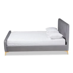 Nami Velvet Platform Bed - Baxton Studio