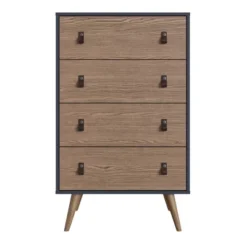 Amber Tall 4 Drawer Dresser With Faux Leather Handles - Manhattan Comfort -DreamNest Store GUEST 15adf59c 8c5a 42fb 940a 1206988063b7