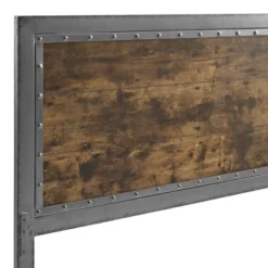 Queen Urban Industrial Wood And Metal Panel Headboard Brown - Saracina Home -DreamNest Store GUEST 15fdc5a6 0c50 440c 980e 87969cf244c8