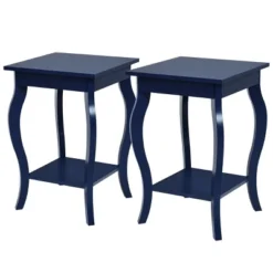 Costway Set Of 2 NightStands Side Table End Table Accent Table W/ Shelf Indigo -DreamNest Store GUEST 16009ceb 1339 45f8 9faa 321033c0221c