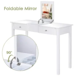Costway Vanity Table Dressing Table Flip Top Desk Furniture White 12 Costway Vanity Table Dressing Table Flip Top Desk Furniture White -DreamNest Store GUEST 1645fa62 7554 4e09 807f 96c9c4effcb3