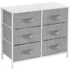 Sorbus Drawer Fabric Dresser For Bedroom And More White/Gray