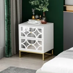 Averina 2 Drawers 45° Splicing White Mirror Front Nightstand With Storage - The Pop Maison 17 Averina 2 Drawers 45° Splicing White Mirror Front Nightstand With Storage - The Pop Maison -DreamNest Store GUEST 169b8dfa 28f7 403e a734 ca8e46974634