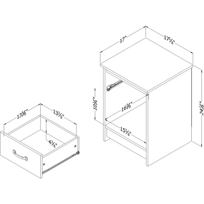 Tassio 1 Drawer Nightstand - South Shore 8 Tassio 1 Drawer Nightstand - South Shore - Image 8