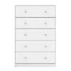 Wood Portland 5 Drawer Chest In White-Tvilum