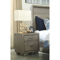 Arnett Two Drawer Nightstand Gray - Signature Design By Ashley