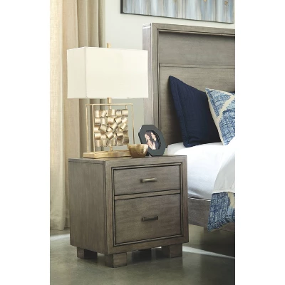 Arnett Two Drawer Nightstand Gray - Signature Design By Ashley 1 Arnett Two Drawer Nightstand Gray - Signature Design By Ashley