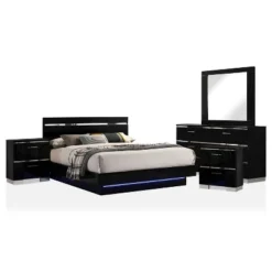 5pc Cavatao Bedroom Set With Led Light Black/Chrome - MiBasics -DreamNest Store GUEST 17ff0899 2465 4c3d a381 b2d97dd8a16c