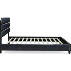 Hudson Leather Upholstered Bed Black - ClickDecor -DreamNest Store GUEST 18a4d60d 4827 47aa 85cc c7e7d55e5cab