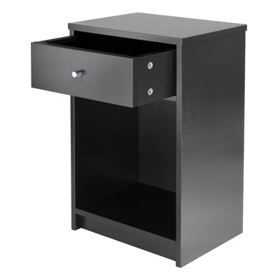 Squamish Nightstand With 1 Drawer - Black - Winsome 1 Squamish Nightstand With 1 Drawer - Black - Winsome