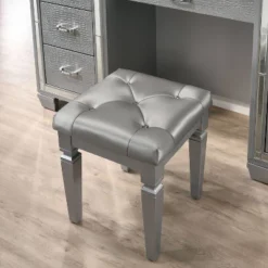 2pc Mallery Vanity Set With Stool Silver - HOMES: Inside + Out -DreamNest Store GUEST 190e5ec9 42ea 460d aba1 865a4294e454