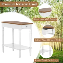 Costway 2 PCS 2-tier End Side Narrow Table Nightstand W/ Drawer For Living Room Bedroom -DreamNest Store GUEST 1ab57aec a8ee 4182 9330 6b5270749708