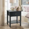 Tangkula 2PC End Table Nightstand W/Drawer & Shelf Bedroom Living Room Furniture Black