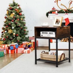 Costway Set Of 2 Industrial Nightstand End Side Table W/ Compartment & Mesh Shelf 12 Costway Set Of 2 Industrial Nightstand End Side Table W/ Compartment & Mesh Shelf -DreamNest Store GUEST 1b717fa5 6a10 4aaa b0a9 60dbdbd07d46