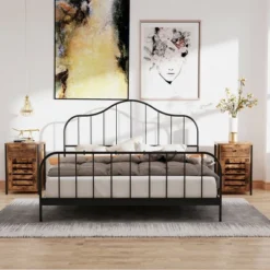 Costway 2PCS Nightstand W/ Drawer Cabinet Adjustable Shelf Industrial Side Table Rustic -DreamNest Store GUEST 1bc4a5b7 658d 4b39 9e28 91c44709d0c9