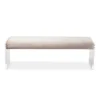 Hildon Modern And Contemporary Microsuede Fabric Upholstered Lux Bench With Paneled Acrylic Legs - Buff Beige - Baxton Studio