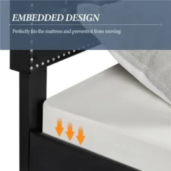 Yaheetech Upholstered Bed Frame With Button-Tufted Headboard 18 Yaheetech Upholstered Bed Frame With Button-Tufted Headboard -DreamNest Store GUEST 1c490dff 44de 4aa8 b46f e06273e5d386