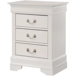 Passion Furniture Louis Philippe 3-Drawer Nightstand (29 In. H X 16 In. W X 21 In. D)