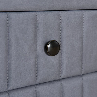 Velvet Upholstered Wooden Nightstand, Bedside Table With 2 Drawers-ModernLuxe 7 Velvet Upholstered Wooden Nightstand, Bedside Table With 2 Drawers-ModernLuxe - Image 7