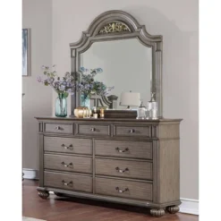 Pennings 9 Drawer Dresser With Mirror Gray - HOMES: Inside + Out