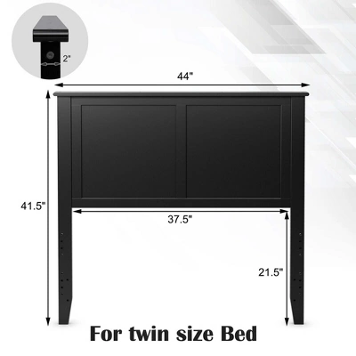 Costway Twin Wood Headboard Flat Panel Pre-drilled Holes Height Adjustment 1 Costway Twin Wood Headboard Flat Panel Pre-drilled Holes Height Adjustment
