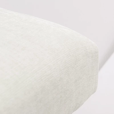 Morgan 47.2" Wide Benches Upholstered Seat And Back With Upside Down "V" Shape Design Solid Wood Legs-Maison Boucle 7 Morgan 47.2" Wide Benches Upholstered Seat And Back With Upside Down "V" Shape Design Solid Wood Legs-Maison Boucle - Image 7