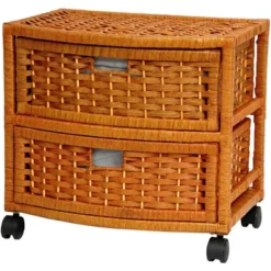 Oriental Furniture 16" Natural Fiber Occasional Chest Of Drawers