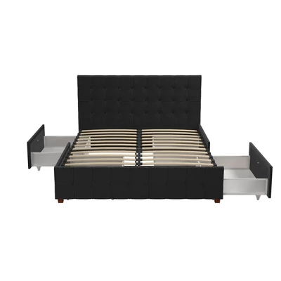 Elizabeth Velvet Upholstered Bed With Storage - CosmoLiving By Cosmopolitan 1 Elizabeth Velvet Upholstered Bed With Storage - CosmoLiving By Cosmopolitan