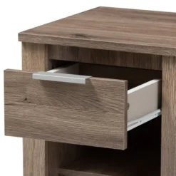 Laverne Modern And Contemporary Oak Finished 1 Drawer Nightstand Brown - Baxton Studio -DreamNest Store GUEST 1fb59716 034d 482d 8c39 af33d804aed6