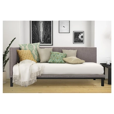 DHP Twin Mid Century Modern Upholstered Daybed Gray - Dorel Home Products 6 DHP Twin Mid Century Modern Upholstered Daybed Gray - Dorel Home Products - Image 6