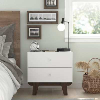 Kincaid Wood 2 Drawer Nightstand Matte White - Hillsdale Furniture 1 Kincaid Wood 2 Drawer Nightstand Matte White - Hillsdale Furniture