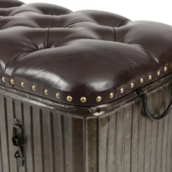 LuxenHome 47.5in. W Metal And Faux Leather Bench. -DreamNest Store GUEST 1ff5db30 77e2 426d bed2 31de880307d9