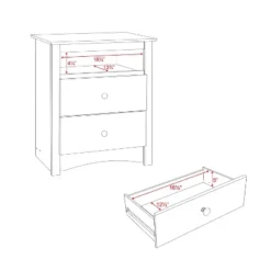 Tall 2 - Drawer Nightstand With Open Shelf - Prepac 14 Tall 2 - Drawer Nightstand With Open Shelf - Prepac -DreamNest Store GUEST 1ffe1680 7fee 4d46 9746 d3b7c28a9b4c