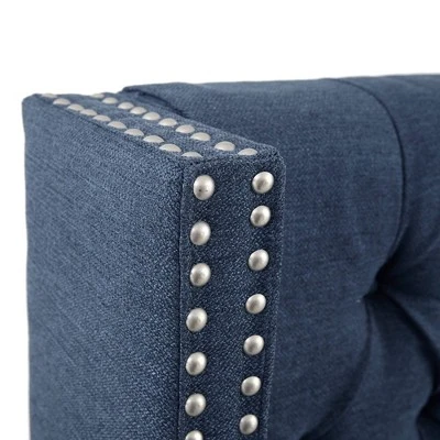 Queen Janice Upholstered Headboard Navy - Madison Park 4 Queen Janice Upholstered Headboard Navy - Madison Park - Image 4