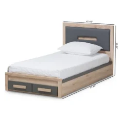 Twin Pandora Modern And Contemporary Two Tone 2 Drawer Size Storage Platform Bed Dark Gray/Natural - Baxton Studio 21 Twin Pandora Modern And Contemporary Two Tone 2 Drawer Size Storage Platform Bed Dark Gray/Natural - Baxton Studio -DreamNest Store GUEST 217d9ce2 250d 4e34 8543 e37c7ee90942