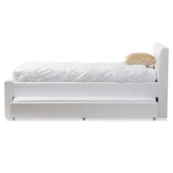 Twin Cosmo Modern And Contemporary Faux Leather Trundle Bed White - Baxton Studio -DreamNest Store GUEST 21e67442 45b5 4484 83f9 4be3eef6d9a3