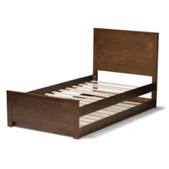 Twin Catalina Modern Classic Mission Style Finished Wood Platform Bed With Trundle - Baxton Studio -DreamNest Store GUEST 22389f33 eaf3 4cc9 aa57 efedd698da9d