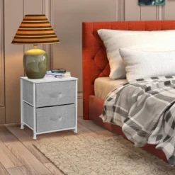 Sorbus Nightstand With Drawers For Home Bedroom And More White