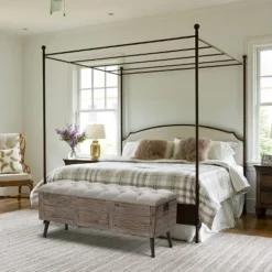 LuxenHome 47.2-Inch Wide Upholstered Wood Storage Bench. -DreamNest Store GUEST 22bc7f98 ab51 48e8 aa37 f07a8627a005