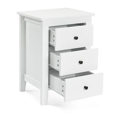 2PCS Nightstand End Beside Table Drawers Modern Storage Bedroom Furniture White 7 2PCS Nightstand End Beside Table Drawers Modern Storage Bedroom Furniture White - Image 7